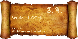 Benő Márk névjegykártya