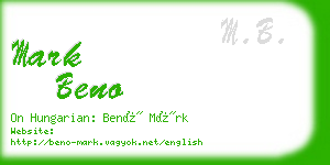 mark beno business card